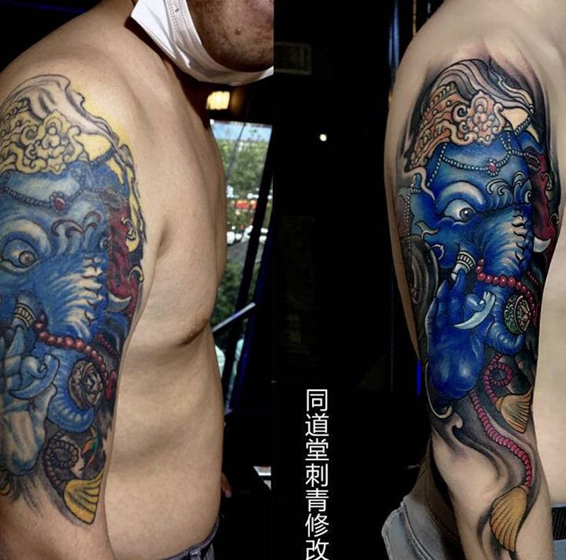 象神纹身纹身图片_手臂纹身图案