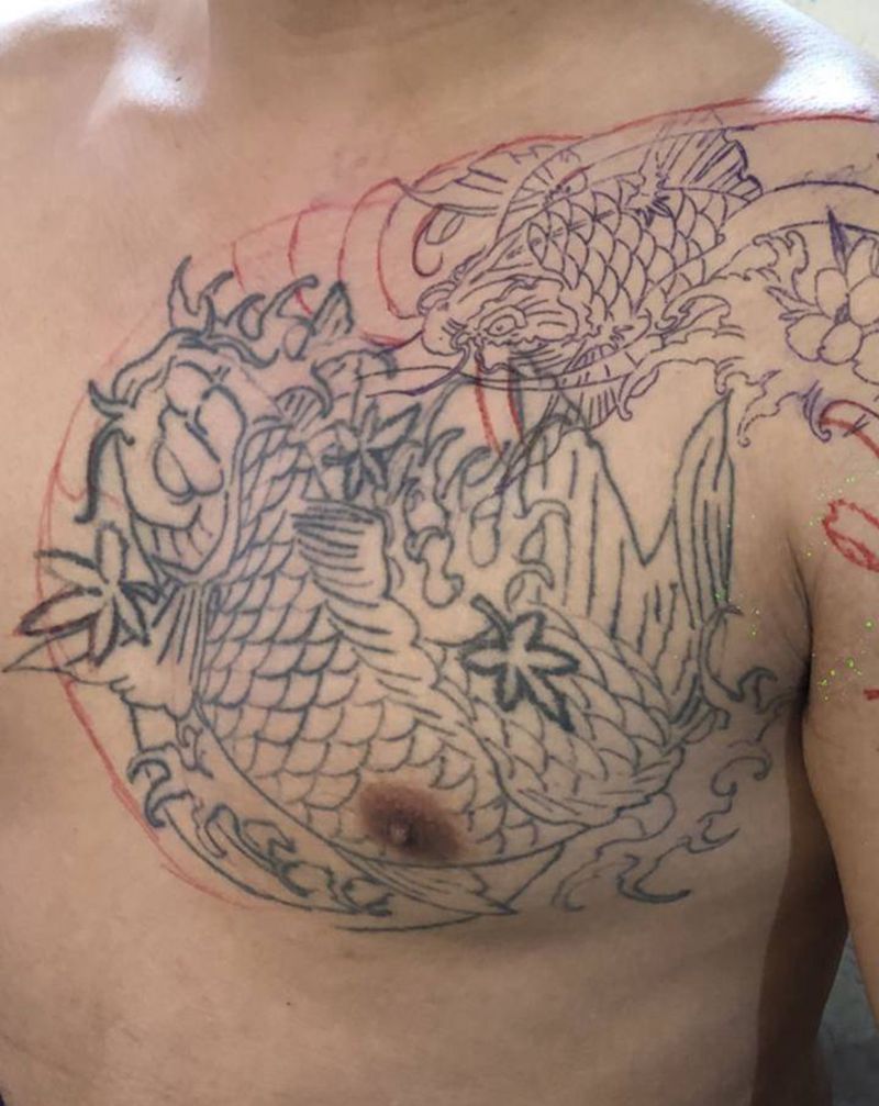 顾客失败纹身修改设计纹身图片_手臂肩部新传统纹身图案