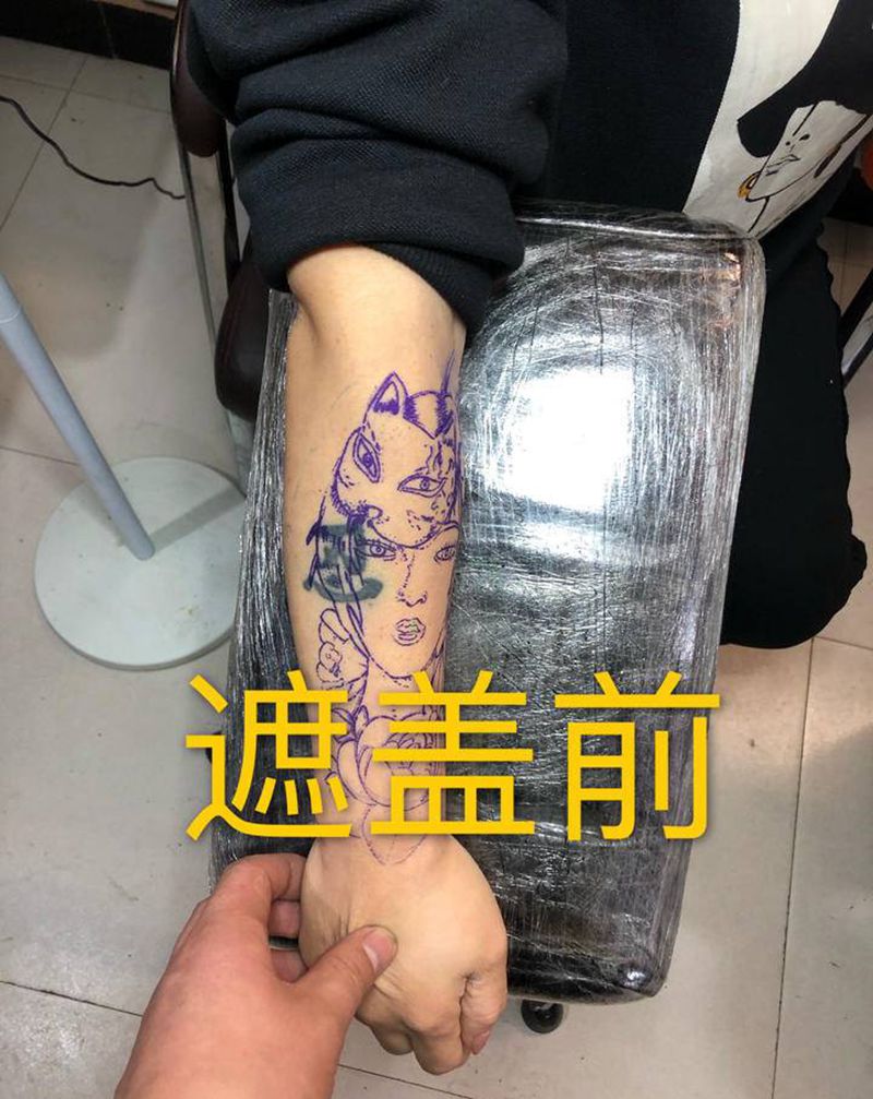 艺伎遮盖纹身图片_手部纹身图案