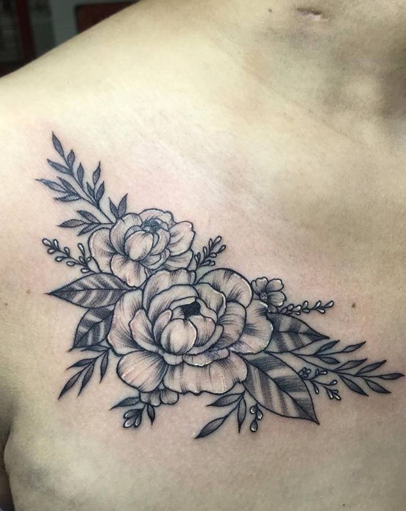 疤痕遮盖纹身图片_肩部纹身图案