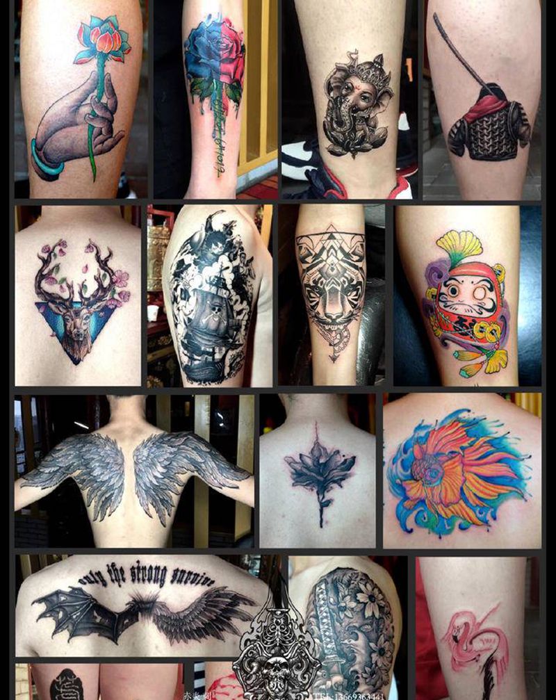 兰州赤炎刺作品纹身图片_肩部手臂New School新传统纹身图案