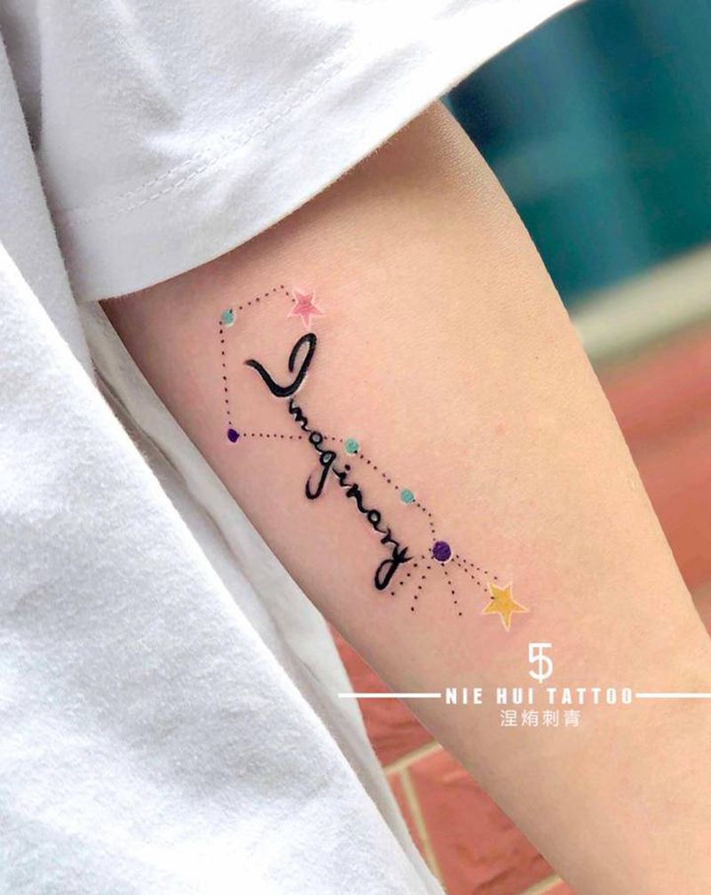 失败纹身修改纹身图片_手臂点刺几何彩色纹身图案