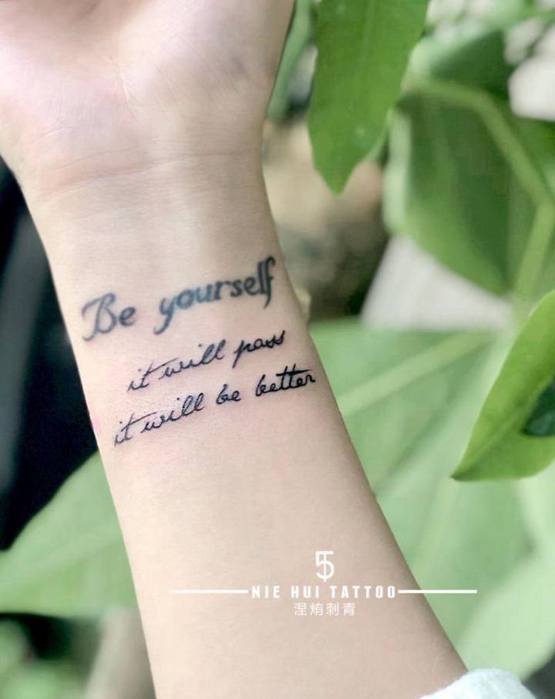手腕小英文纹身图片_手臂小清新英文纹身图案