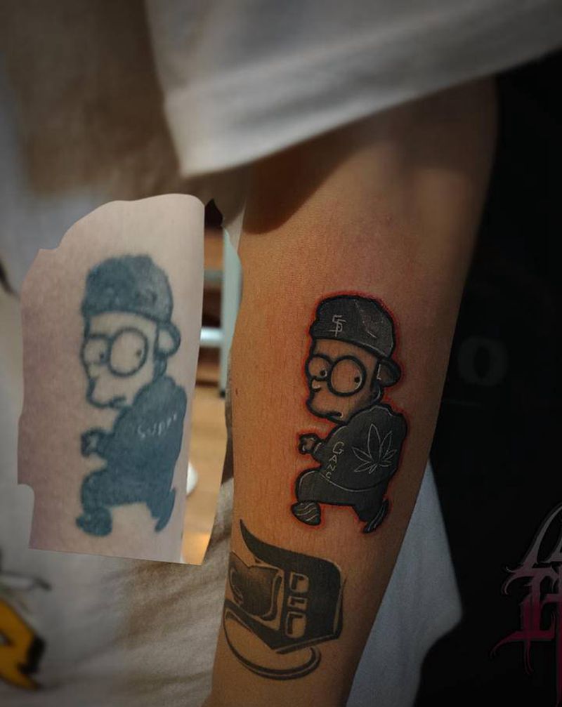 修改and恢复后纹身图片_手臂Old School纹身图案