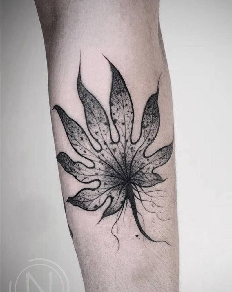 暗黑系列小图集纹身图片_手臂枫叶