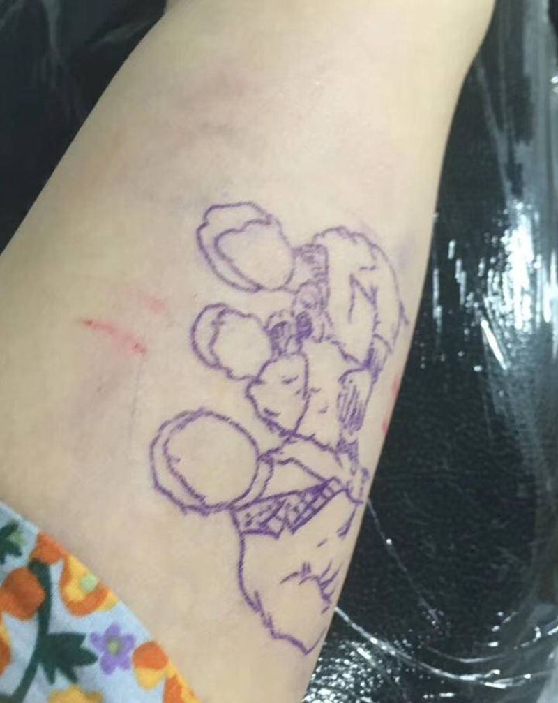 和谐纹身图片_手臂几何纹身图案