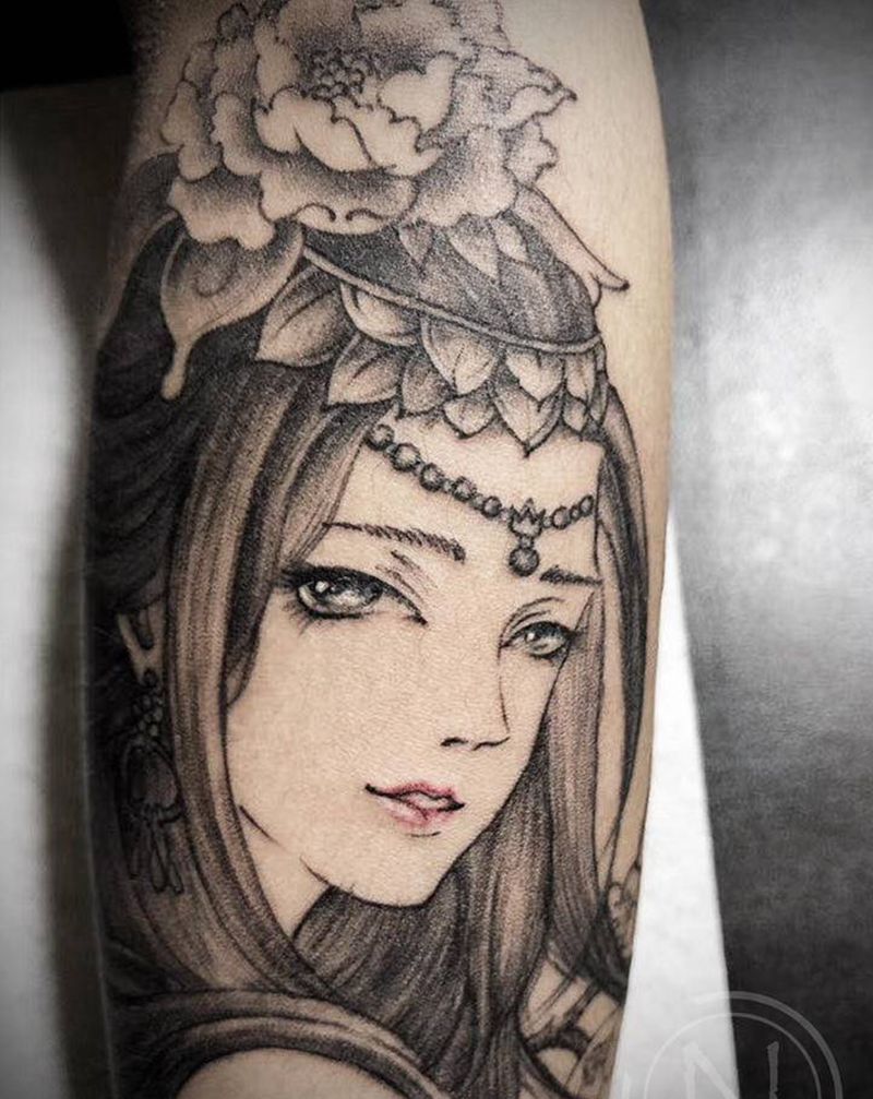 古风花旦纹身图片_手臂纹身图案