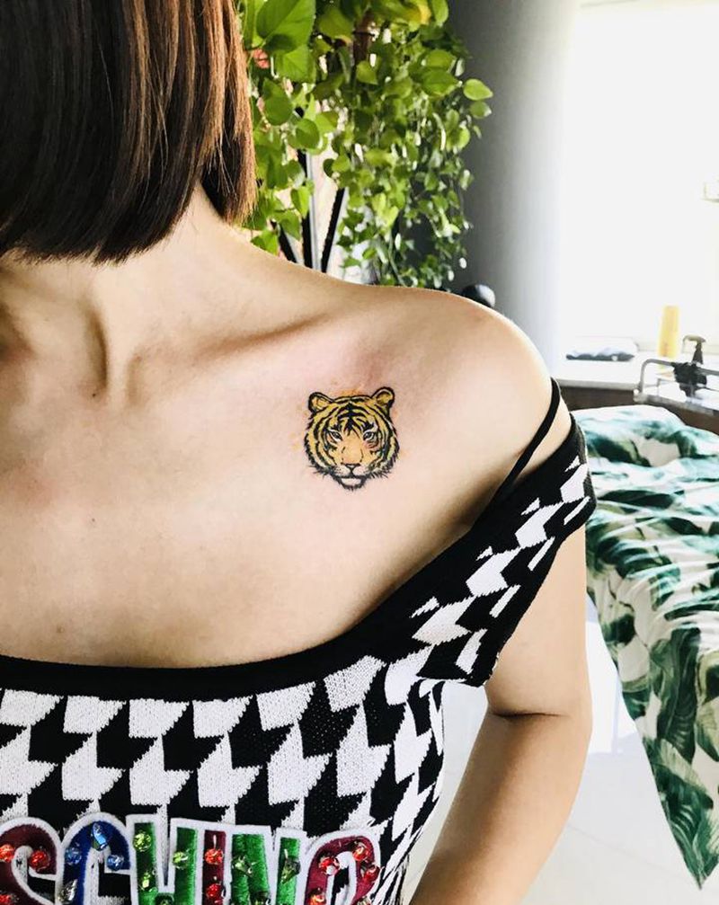 【小脑斧】今日小作纹身图片_胸部水彩纹身图案