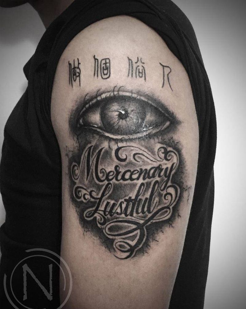 西海岸奇卡诺纹身图片_手臂花体字纹身图案