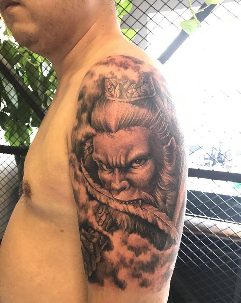 【斗战胜佛】用时6h。纹身图片_手臂欧美写实纹身图案