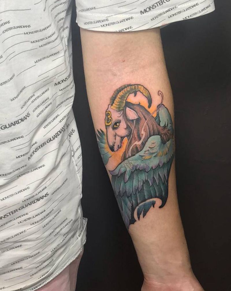 #羊#纹身图片_手臂纹身图案