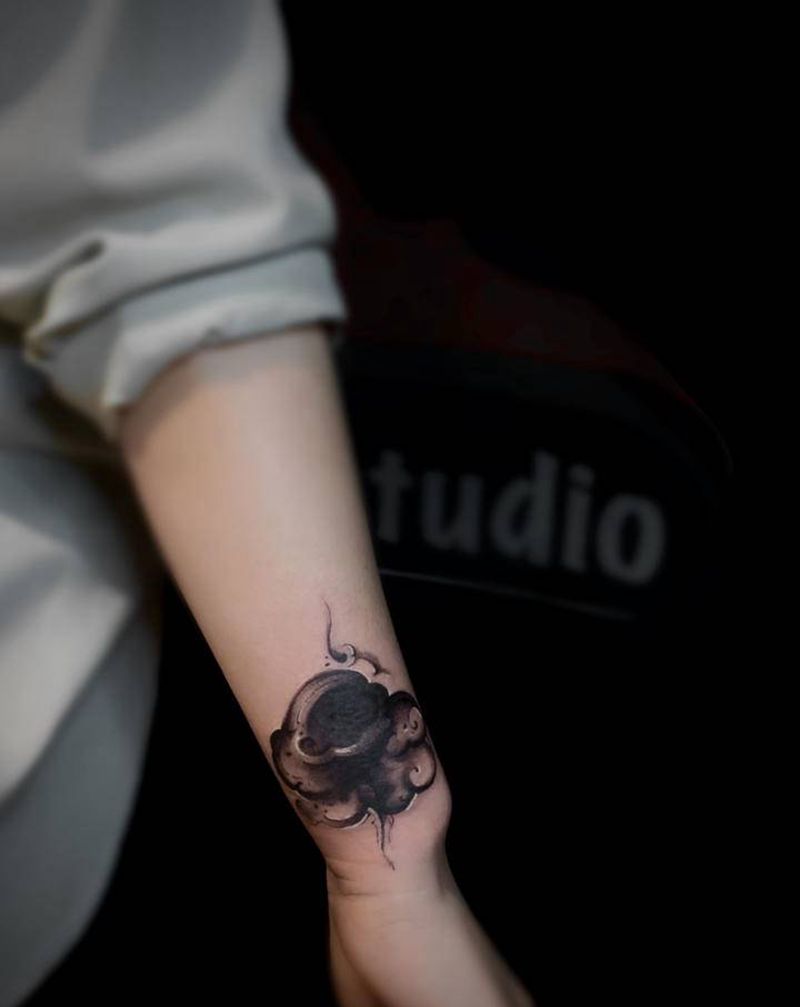 遮盖纹身图片_水墨纹身图案