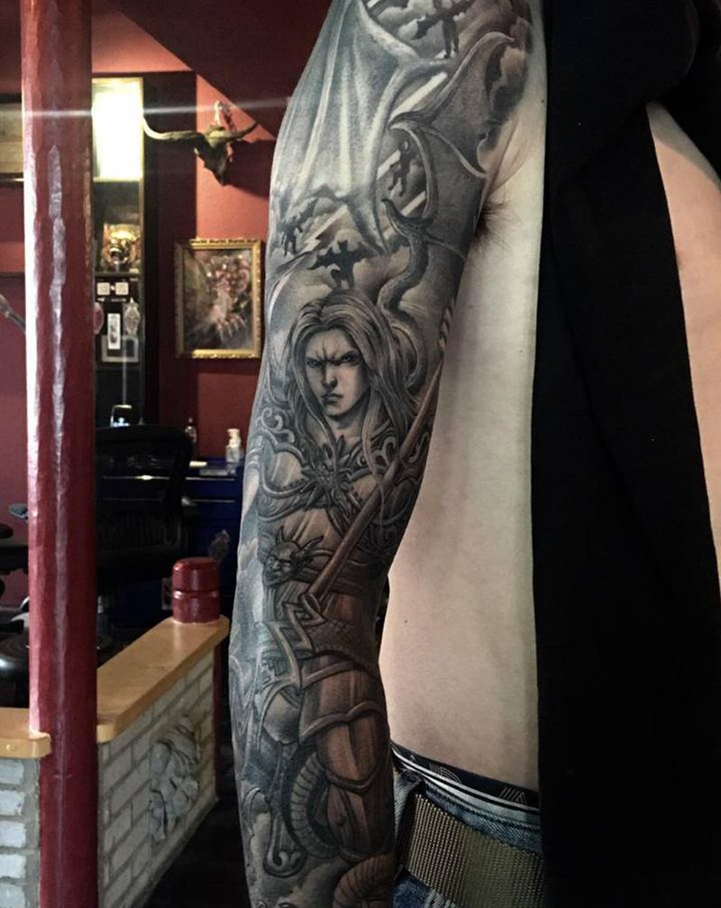 路西法  靳凯作品纹身图片_手部手臂欧美写实纹身图案