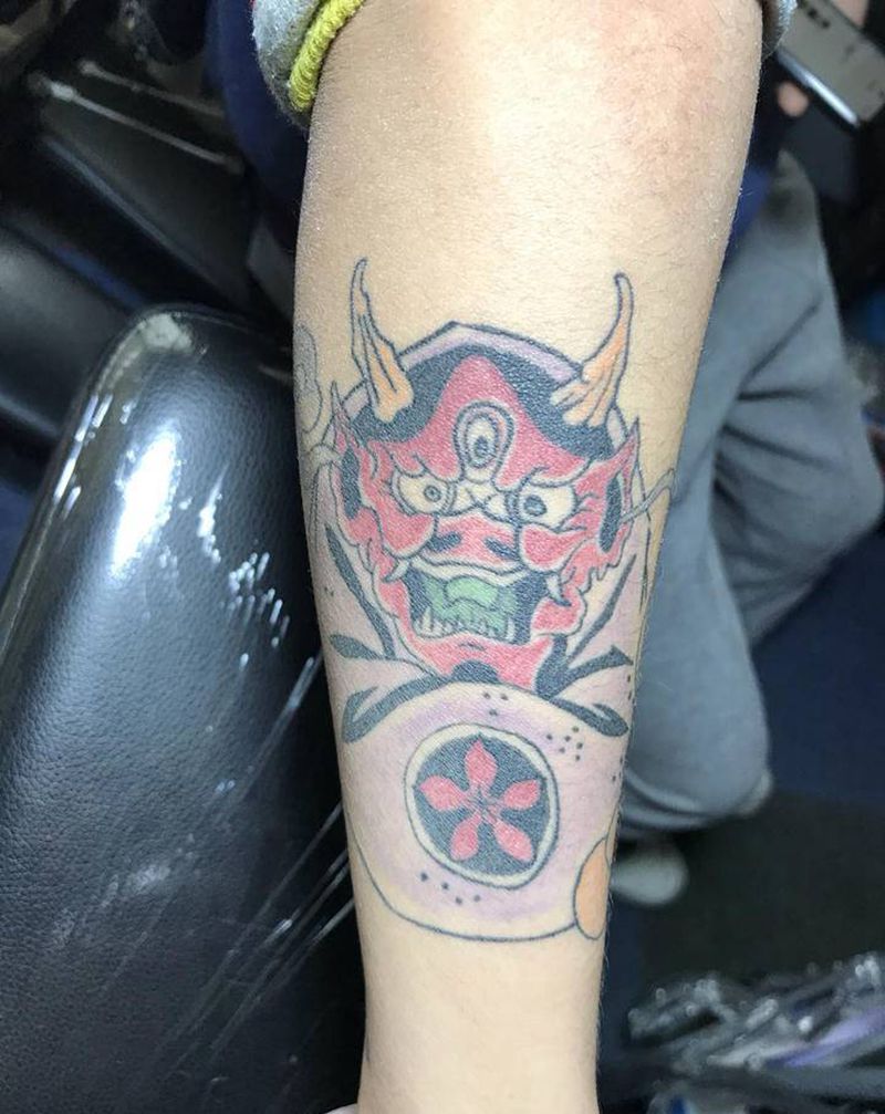 达摩蛋修改纹身图片_手臂老传统纹身图案