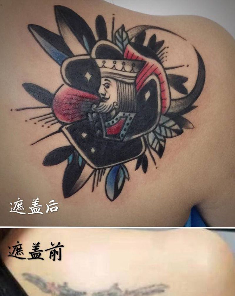 小遮盖纹身图片_肩部背部纹身图案