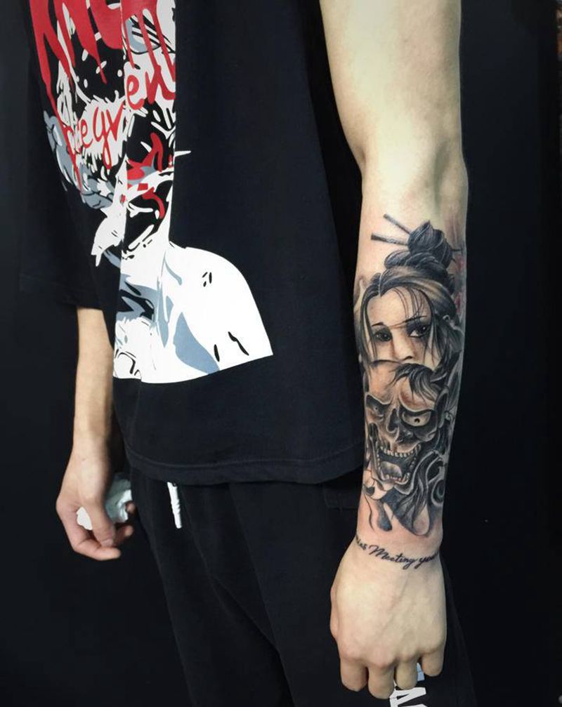 艺妓纹身图片_手臂纹身图案