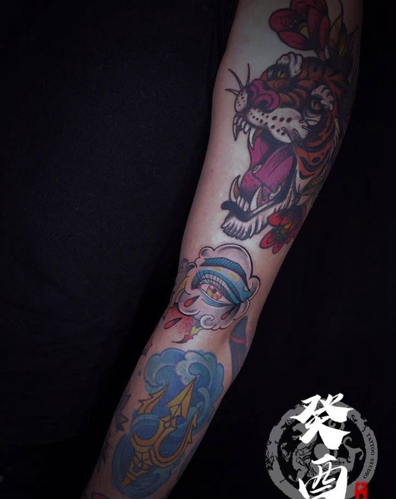 school纹身图片_手臂Old School纹身图案