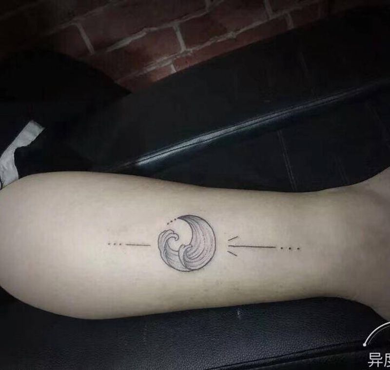 小清新纹身图片_手臂腿部点刺小清新线条纹身图案