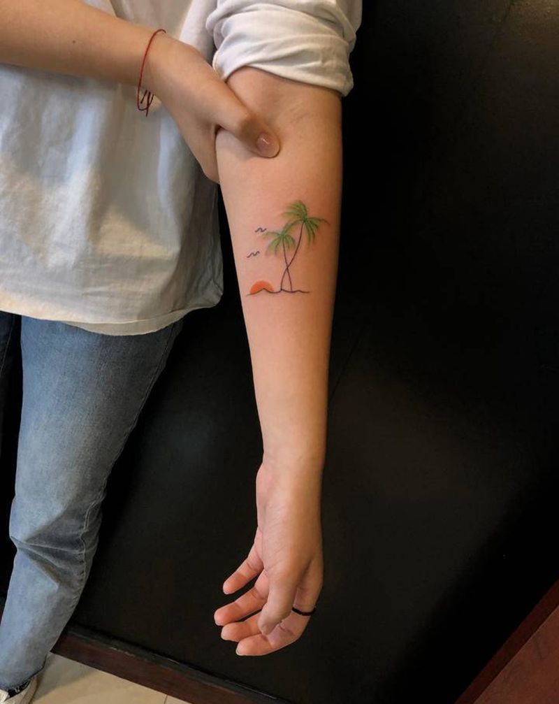 小清新纹身图片_手臂新传统纹身图案