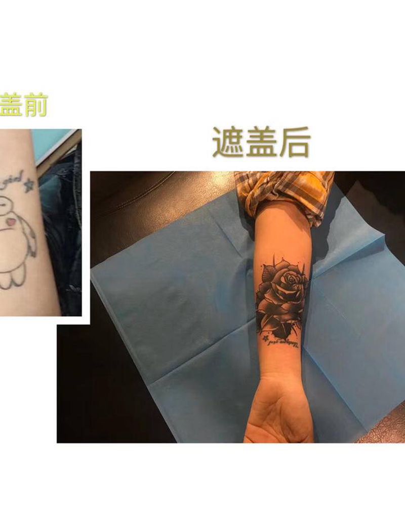 小花花纹身图片_手臂新传统纹身图案