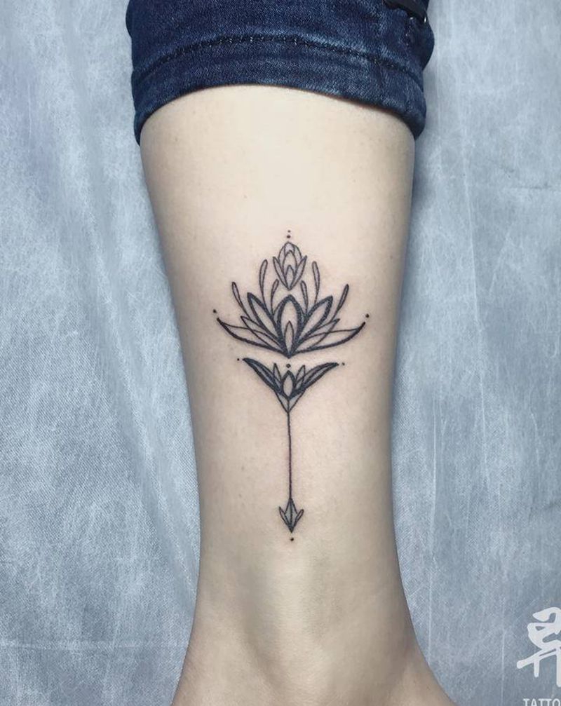 几何线条纹身图片_手臂腿部几何小清新纹身图案