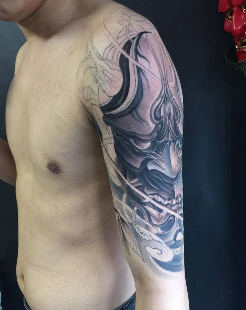 般若未完成纹身图片_手臂新传统纹身图案