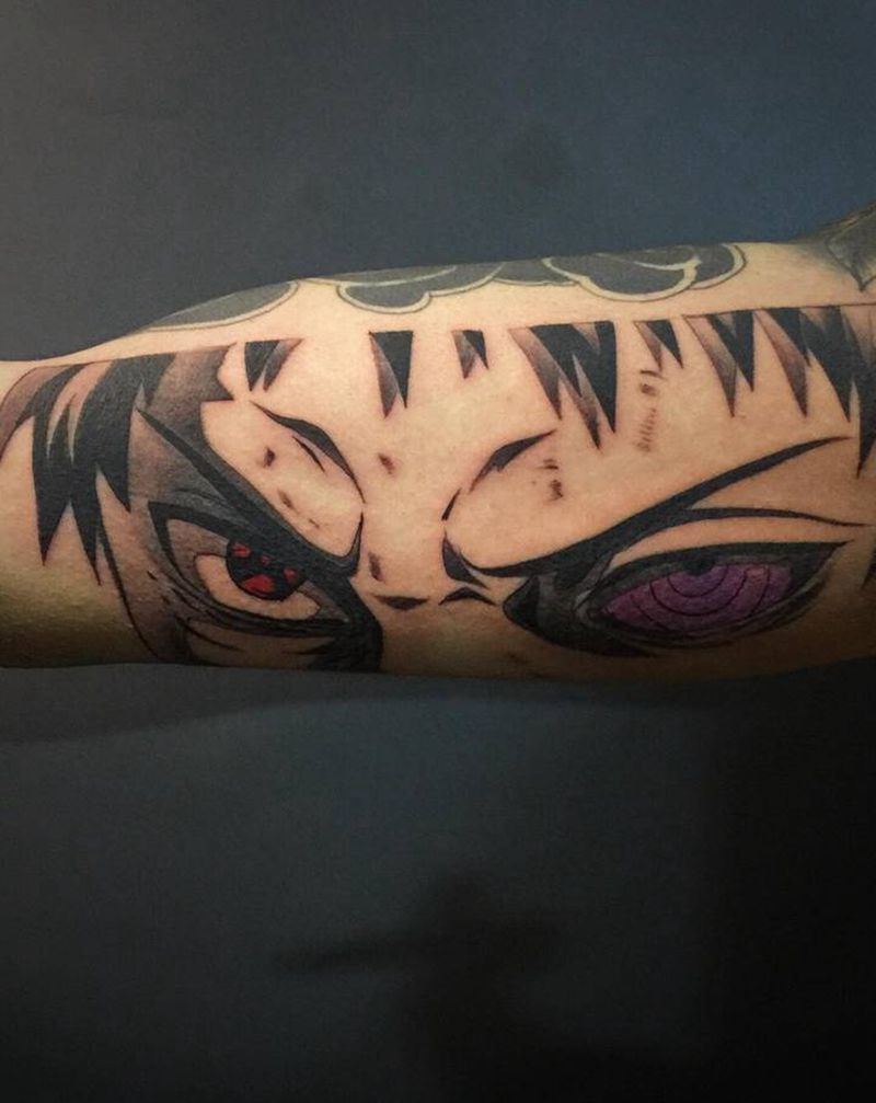 宇智波-带土纹身图片_手臂纹身图案