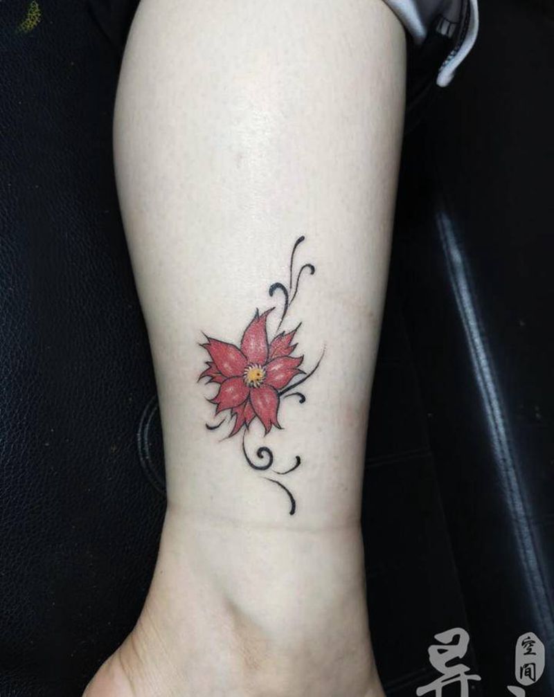 传统樱花老图纹身图片_手臂腿部图腾水墨纹身图案