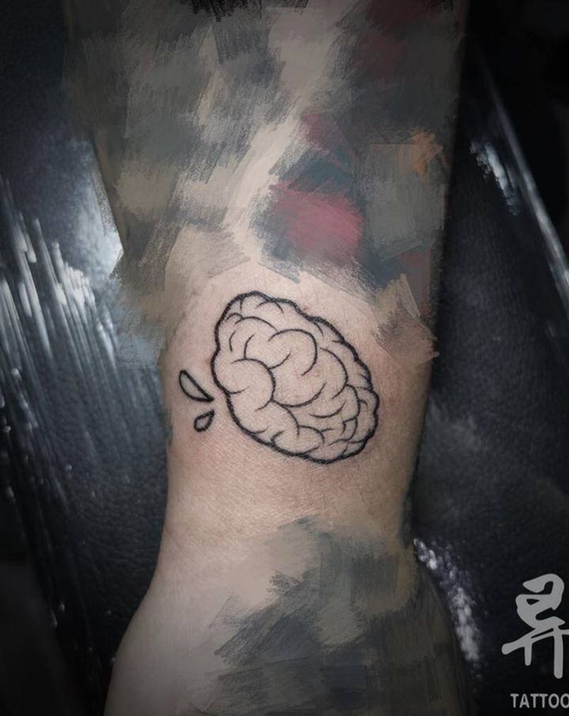 大脑纹身图片_手臂腿部点刺图腾纹身图案