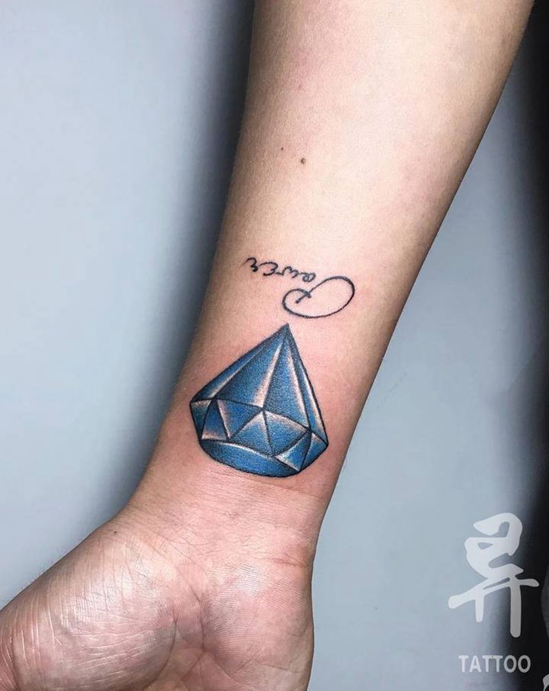 钻石纹身图片_手臂腿部Old School纹身图案