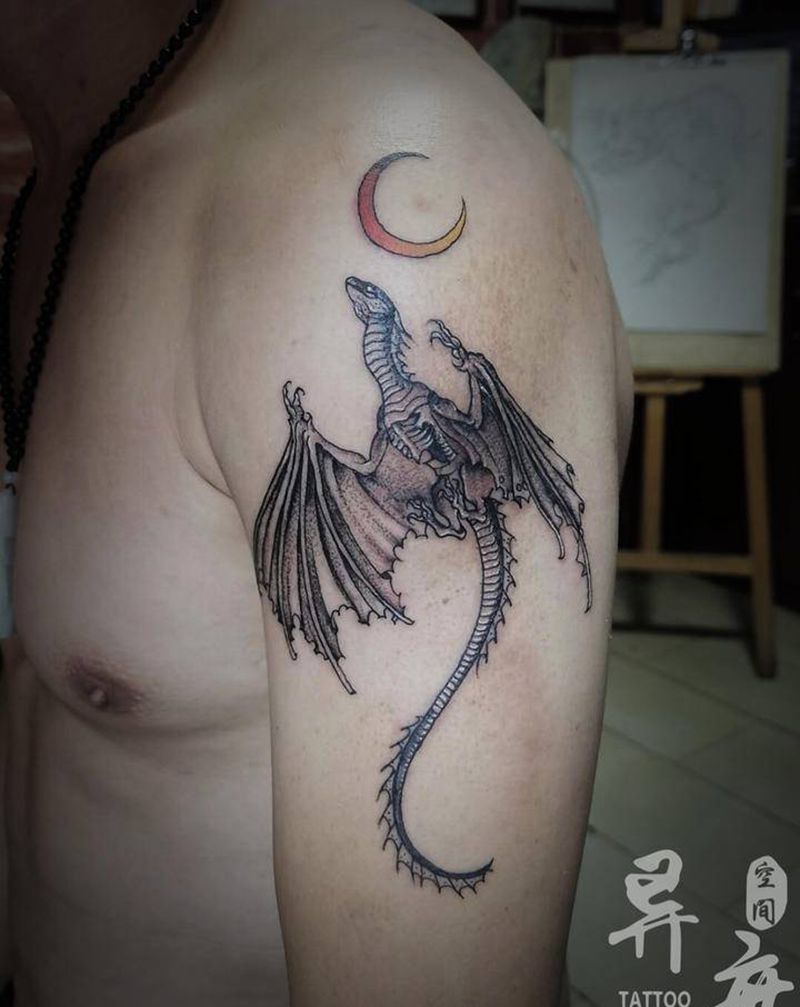 龙纹身图片_腿部手臂欧美龙纹身图案