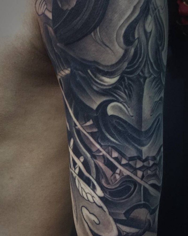 般若纹身图片_手臂新传统纹身图案