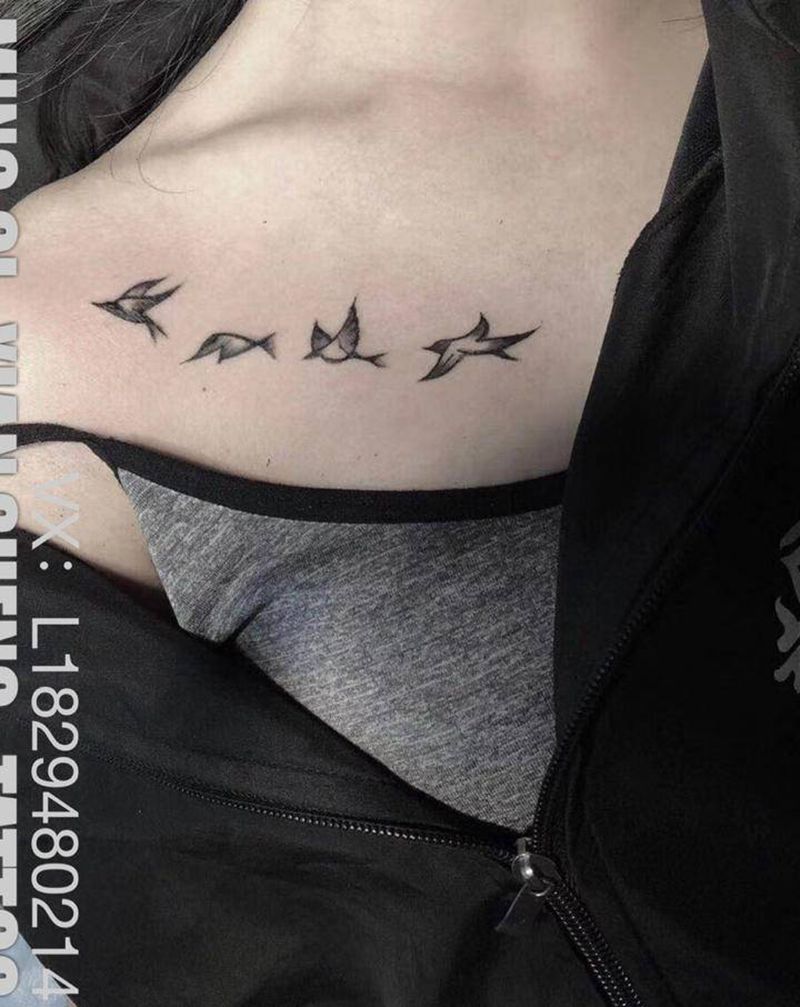 小海 燕纹身图片_肩部新传统纹身图案
