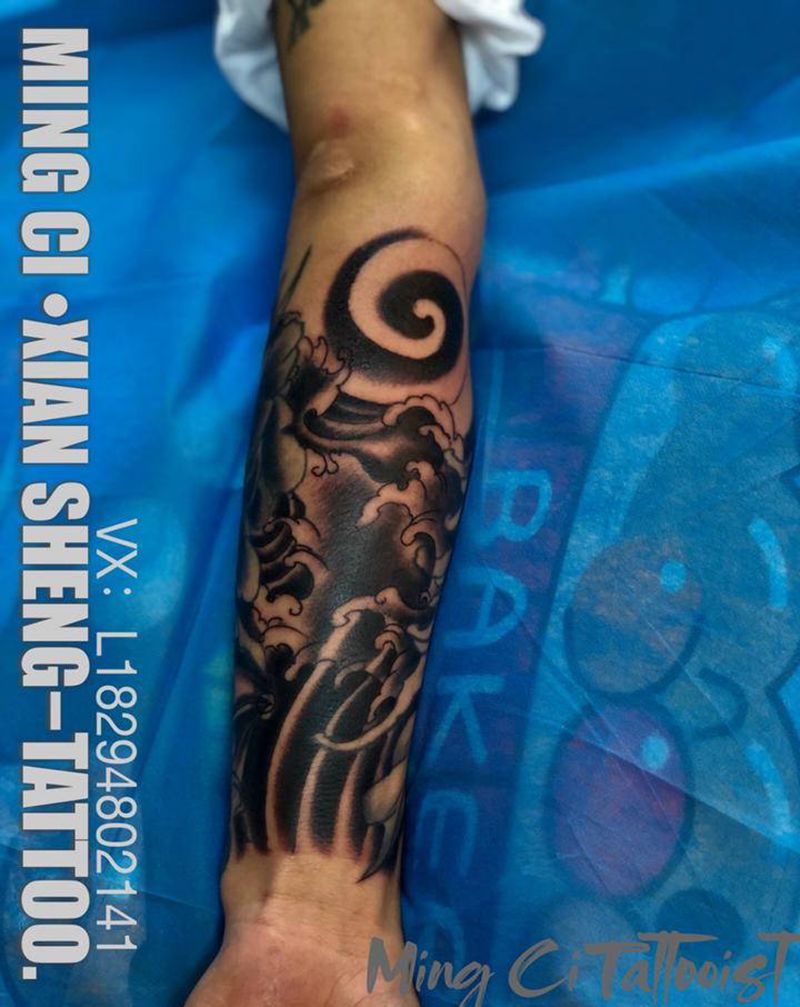 内侧纹身图片_手臂新传统纹身图案