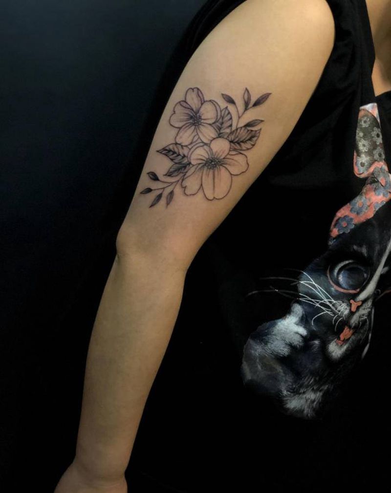 素花～纹身图片_手臂新传统纹身图案