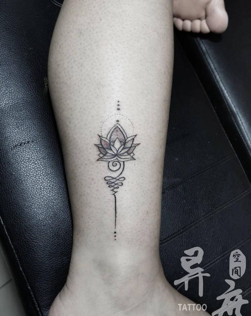 小清新纹身图片_腿部手臂点刺符文梵花纹身图案