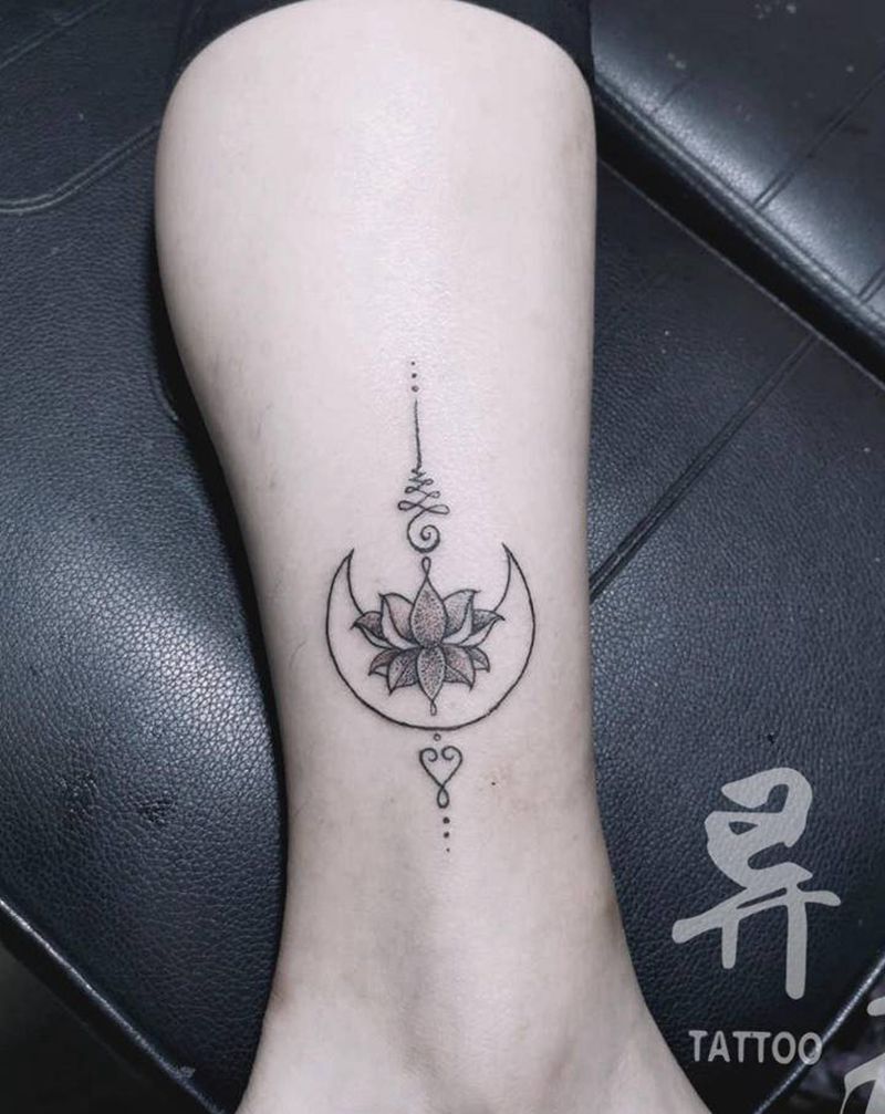 梵花纹身图片_腿部手臂点刺几何符文纹身图案