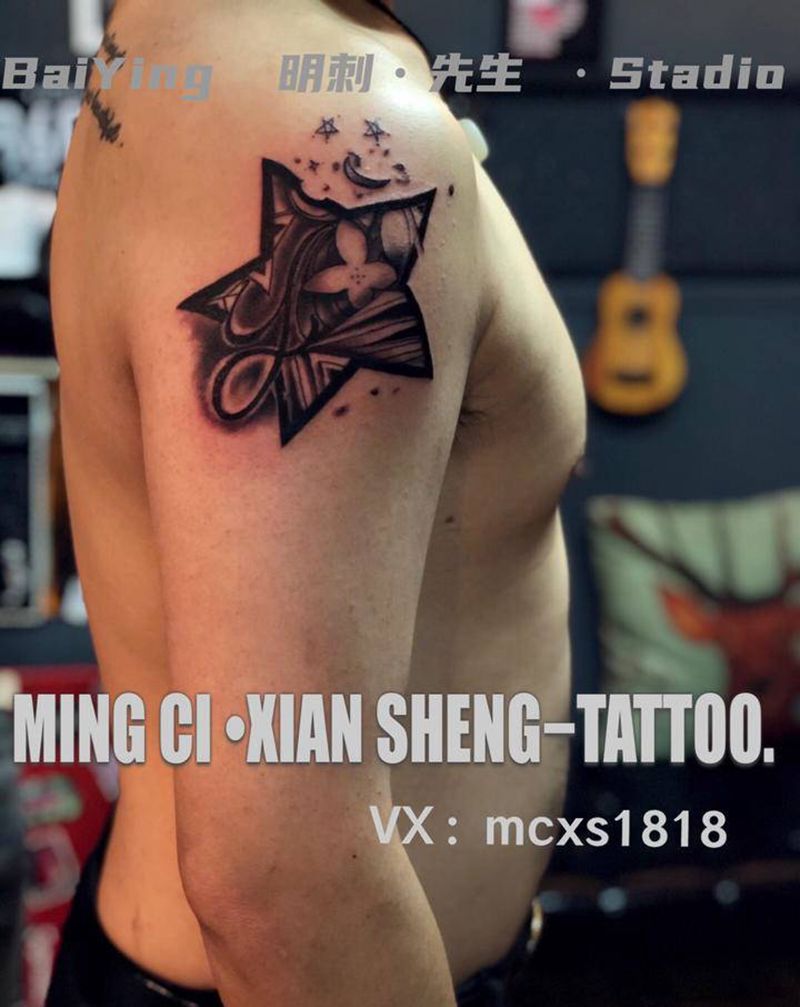 设计纹身图片_肩部图腾纹身图案