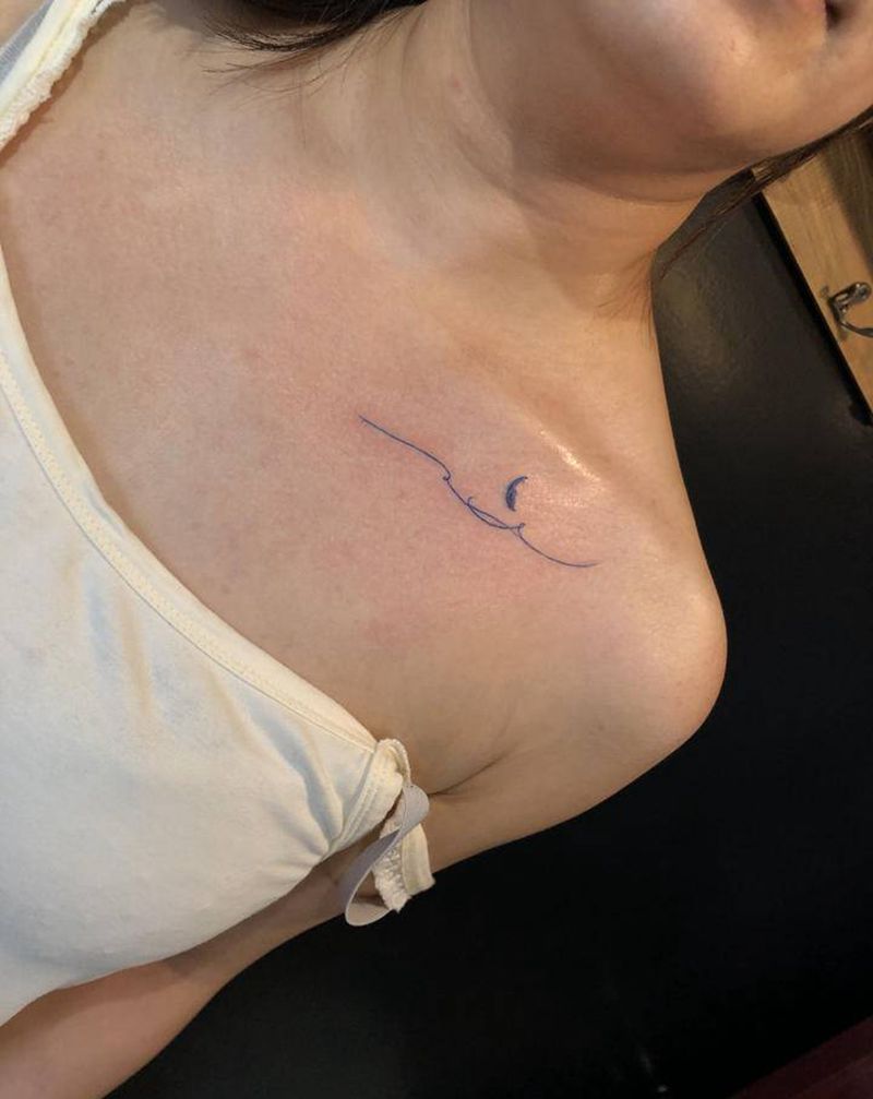 店内小清新纹身图片_肩部几何纹身图案