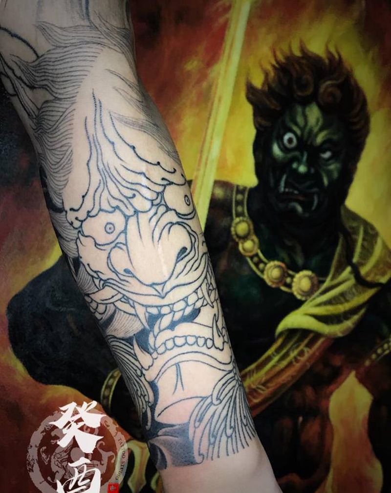 般若（未完）纹身图片_手臂新传统纹身图案