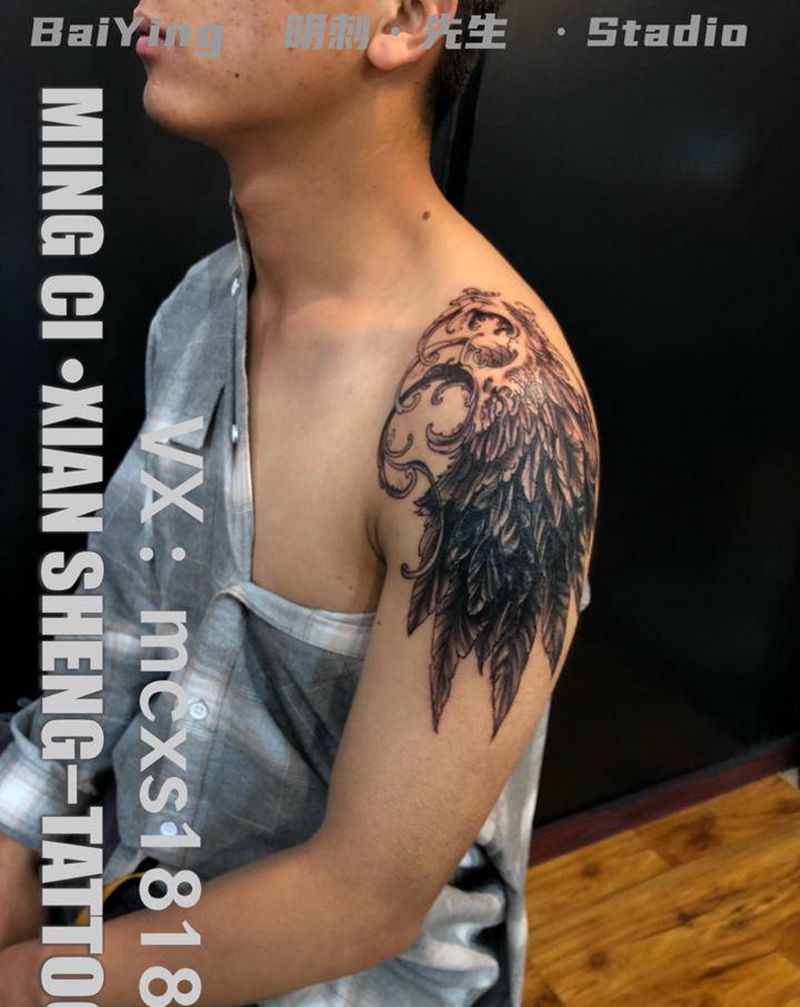 遮盖纹身图片_肩部纹身图案