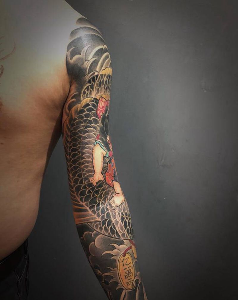 鬼若丸纹身图片_手臂老传统纹身图案