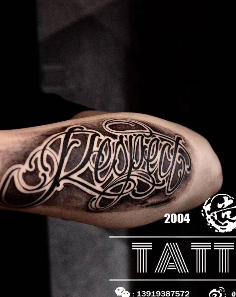 字体纹身图片_手臂花体字纹身图案