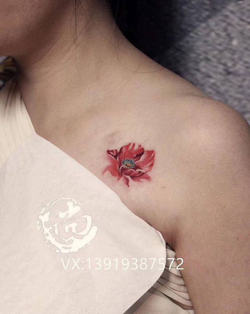 花纹身图片_New School纹身图案