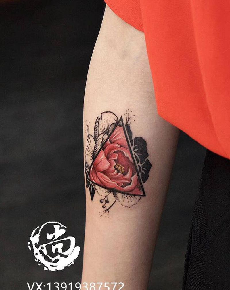 花纹身图片_New School纹身图案