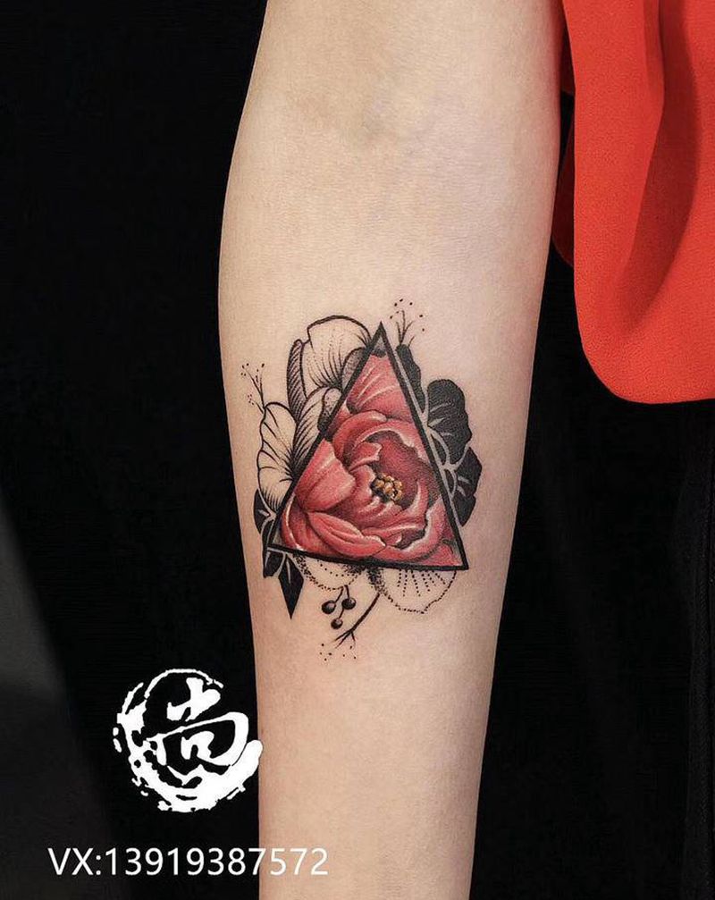 花纹身图片_New School纹身图案