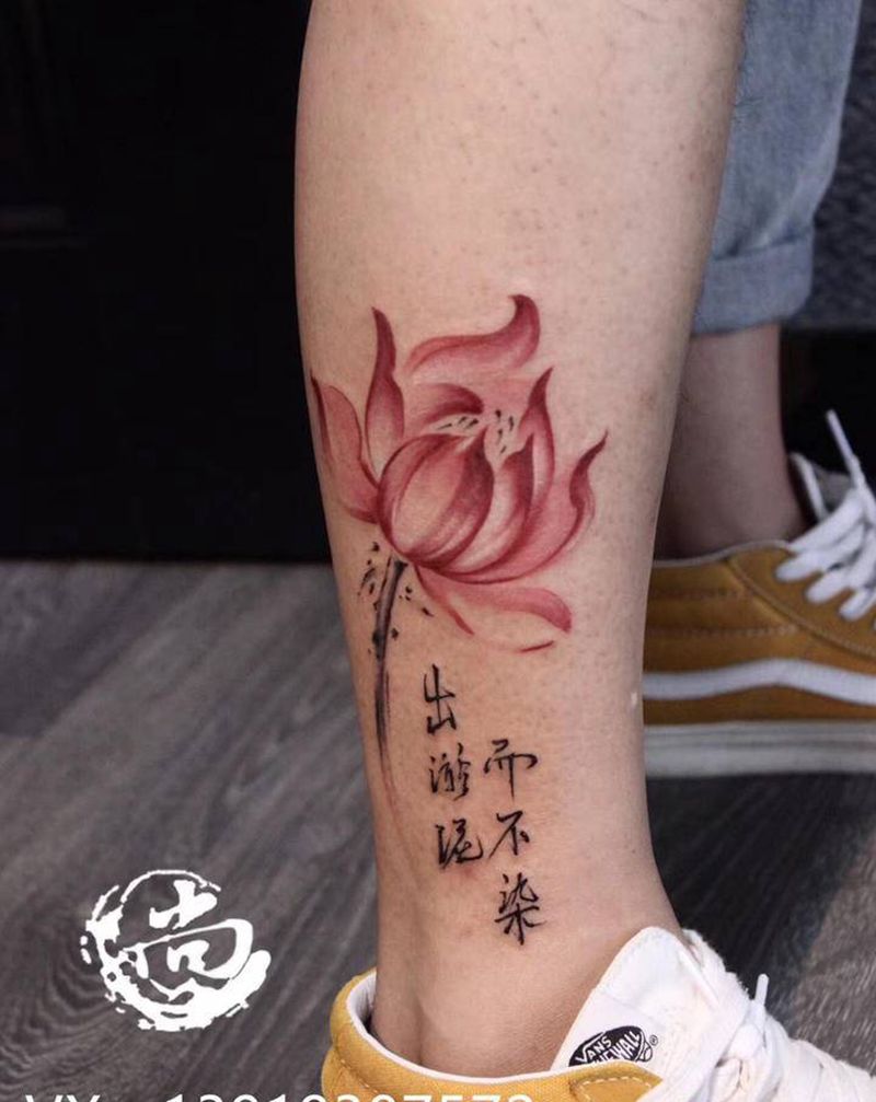 原创红莲纹身图片_新传统纹身图案
