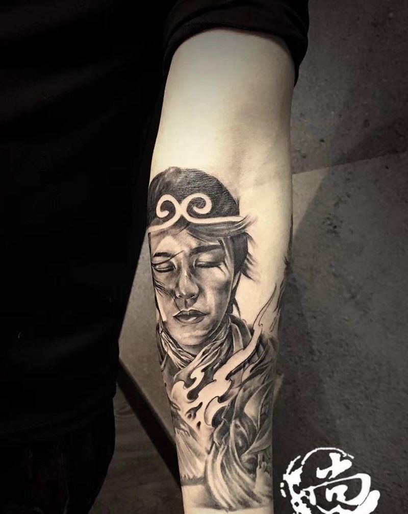 肖像纹身图片_手臂欧美写实纹身图案