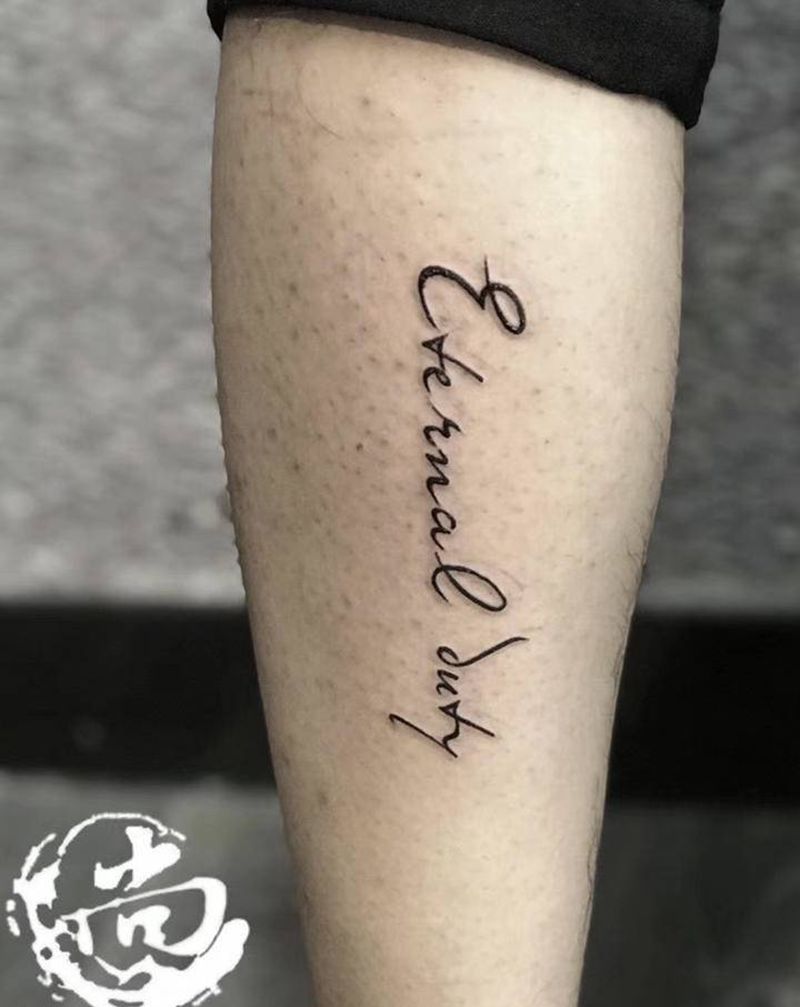 字母纹身图片_腿部图腾纹身图案