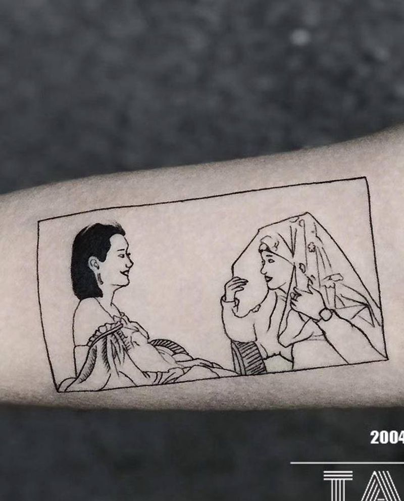 简笔照片纹身图片_手臂几何纹身图案